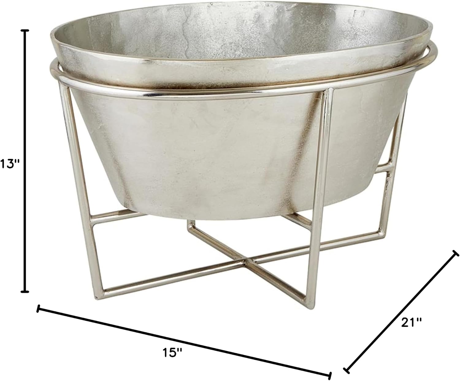 Santa Barbara Design Studio Champagne Buckets - Aluminum Ice Bucket/Tub with Removable Stand, Large, Silver