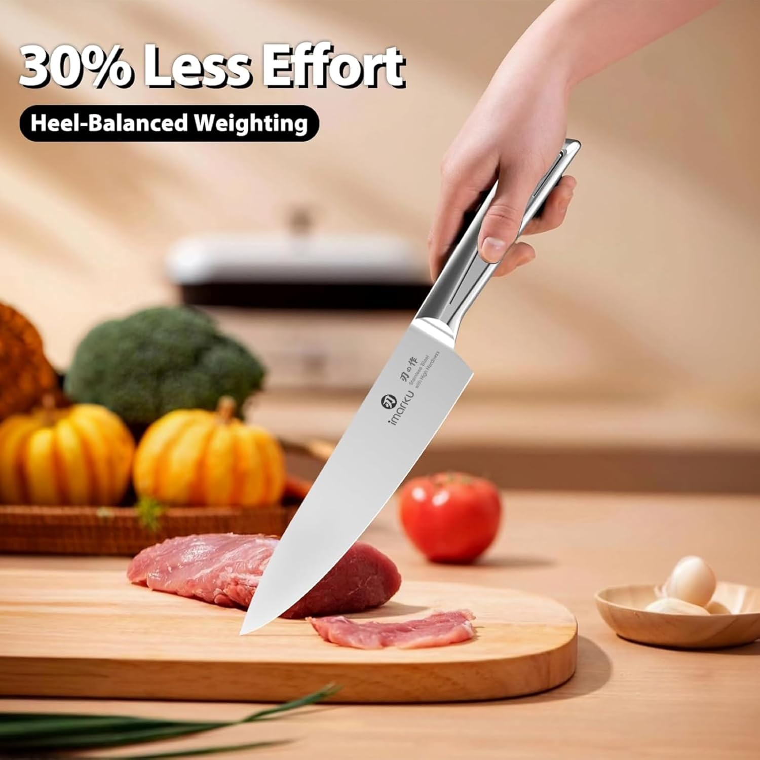 imarku Drawer Knife Set, 10 PCS Japanese Stainless Steel Knife Block Set, Kitchen Knife Sets with Wooden Drawer Organizer, Dishwasher Safe, Ultra Sharp Chef Knife, Gifts for Men