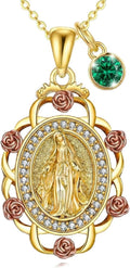 Sterling Silver St Michael/St Christopher/St Barbara/St Jude/St Dymphna/Virgin Mary Necklace Patron Saint Pendant Amulet Medal Religion Jewelry Gifts for Men Women