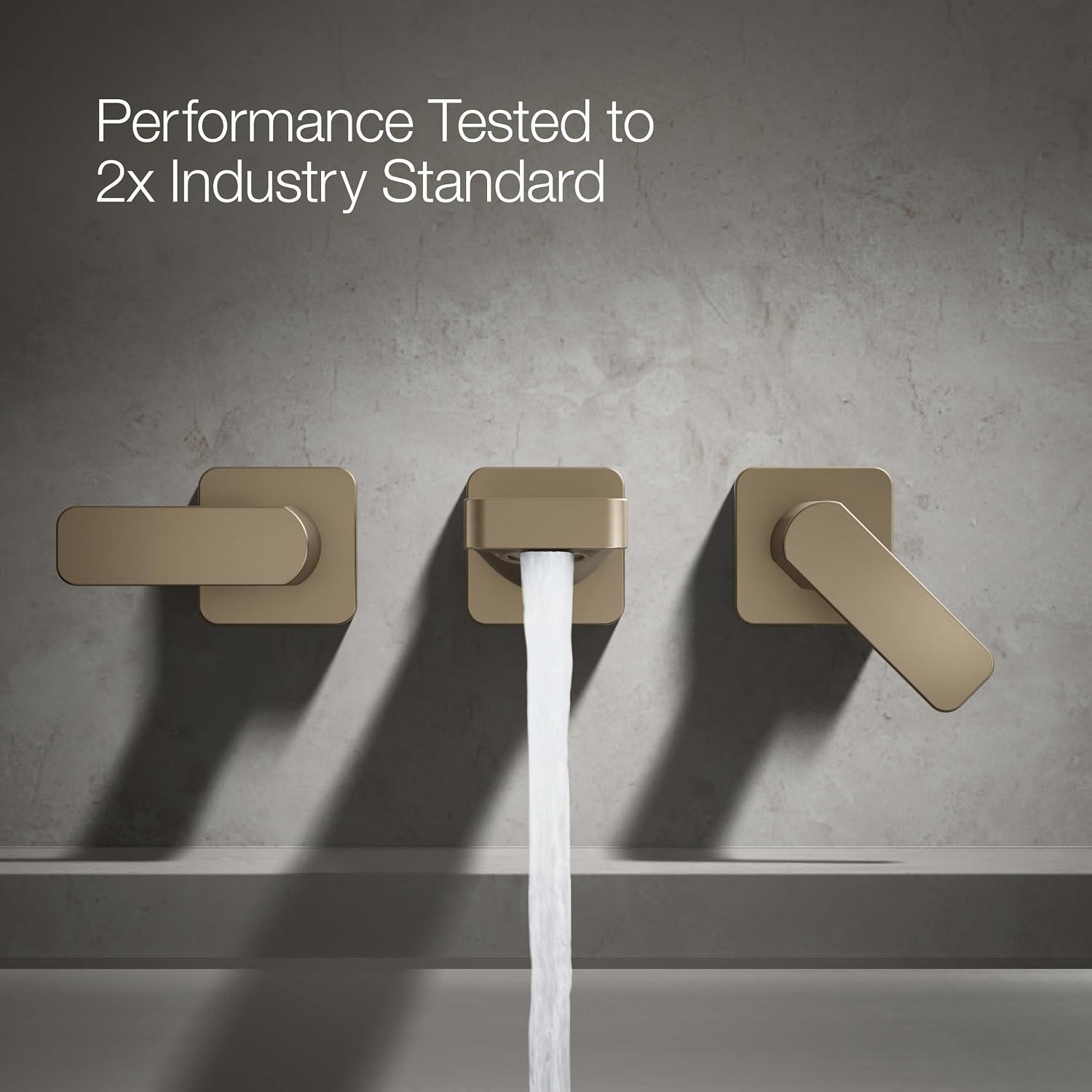 Kohler T23491-4-BV Parallel Two-handle Wall Mount Bath Faucet Trim with Lever handles, Vibrant Brushed Bronze