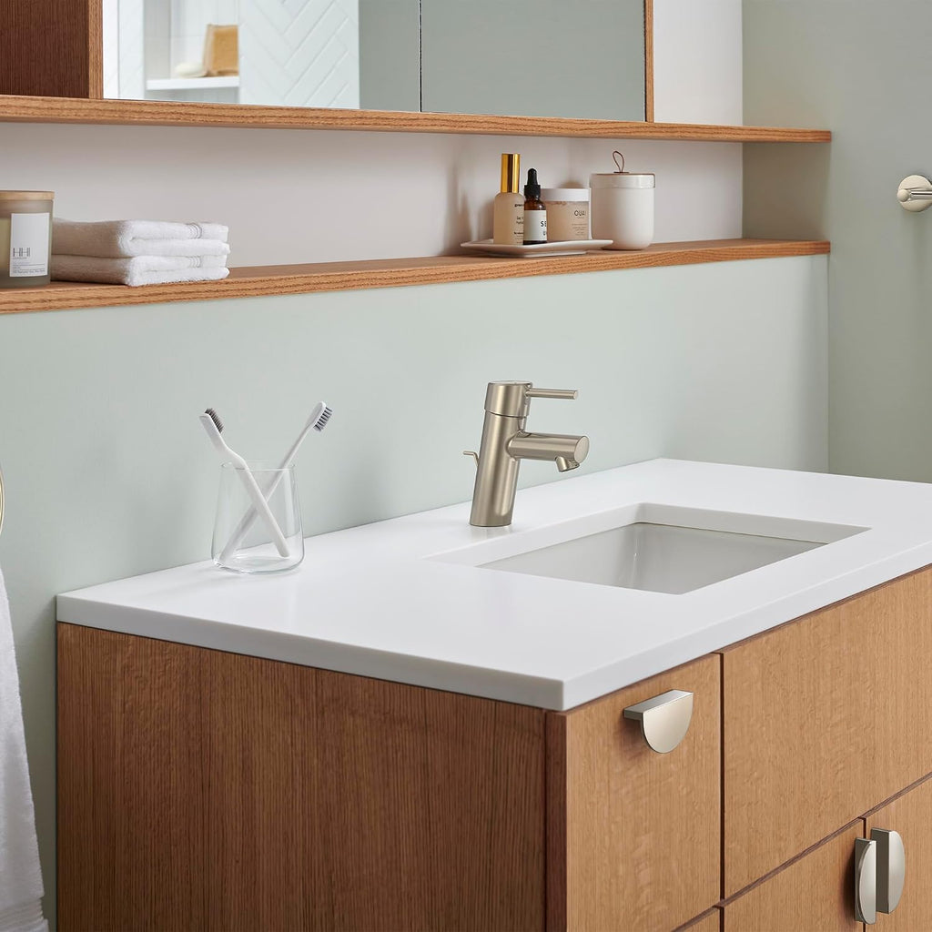 GROHE 34270ENA Concetto, Single Hole Single-Handle S-Size Bathroom Faucet 1.2 GPM, Brushed Nickel