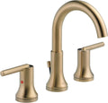 Delta Trinsic Brushed Gold Bathroom Faucet 3 Hole, 8 Inch Widespread Bathroom Sink Faucet for Vanity, Metal Push-Pop Drain Assembly, Champagne Bronze 3559-CZMPU-DST