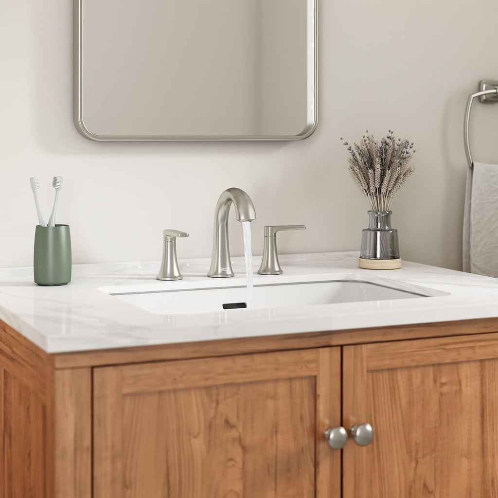 American Standard 7429801.295 Becklow Two-Handle 8-Inch Widespread Bathroom Faucet, Bathroom Sink Faucet, 1.2 GPM, Brushed Nickel