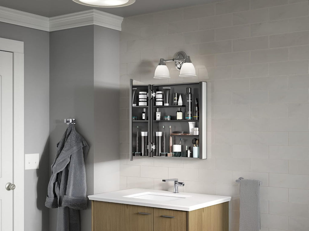 KOHLER Forte Bathroom Vanity Light Fixture, Wall Sconce Lighting, Position Facing Up or Down, UL Listed, 2 Light, Polished Chrome