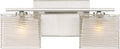 Quoizel Westcap Modern Vanity Lights, 2-Light, 15 Inch Brushed Nickel Bathroom Lighting Fixtures Over Mirror, Sandblasted Glass, G9 Bulb, Transitional Wall Light for Bathrooms, Kitchen or Hallway