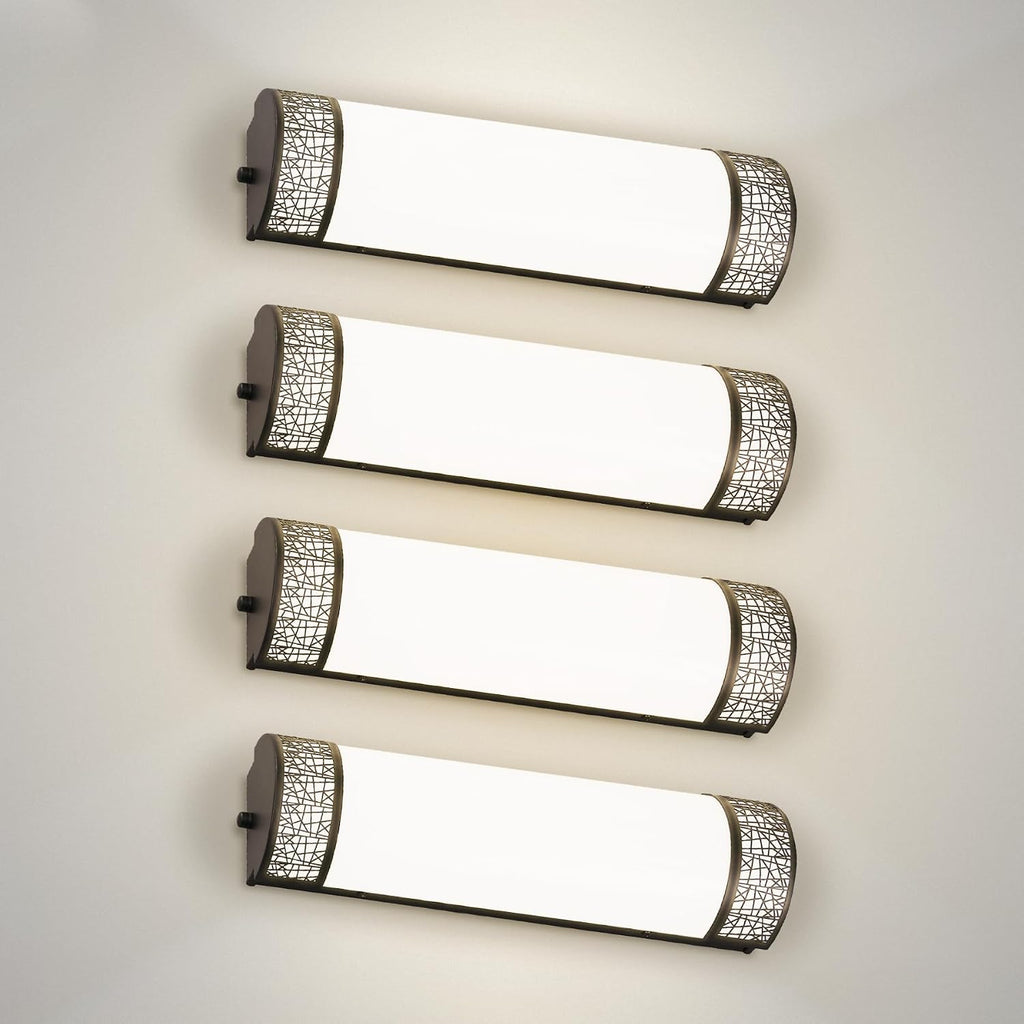 ASD 18 Inch LED Bathroom Vanity Light, 5CCT 2700K-5000K 20W, Dimmable Bathroom Light Fixtures, Modern Vanity Lights for Bathroom Lighting Fixtures Over Mirror, Wall Light Bar, Black, ETL, 4 Pack