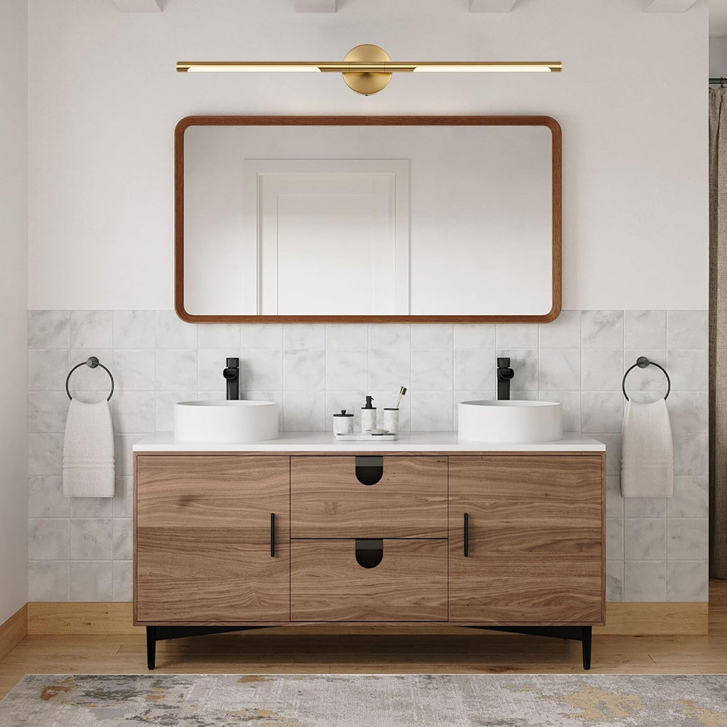 BONLICHT 40 Inch LED Bathroom Light Fixtures Brushed Brass Bathroom Vanity Lights Over Mirror 22W 350°Rotatable Dimmable 5CCT LED Vanity Light Bar Modern Gold Wall Sconce for Living Room Bedroom