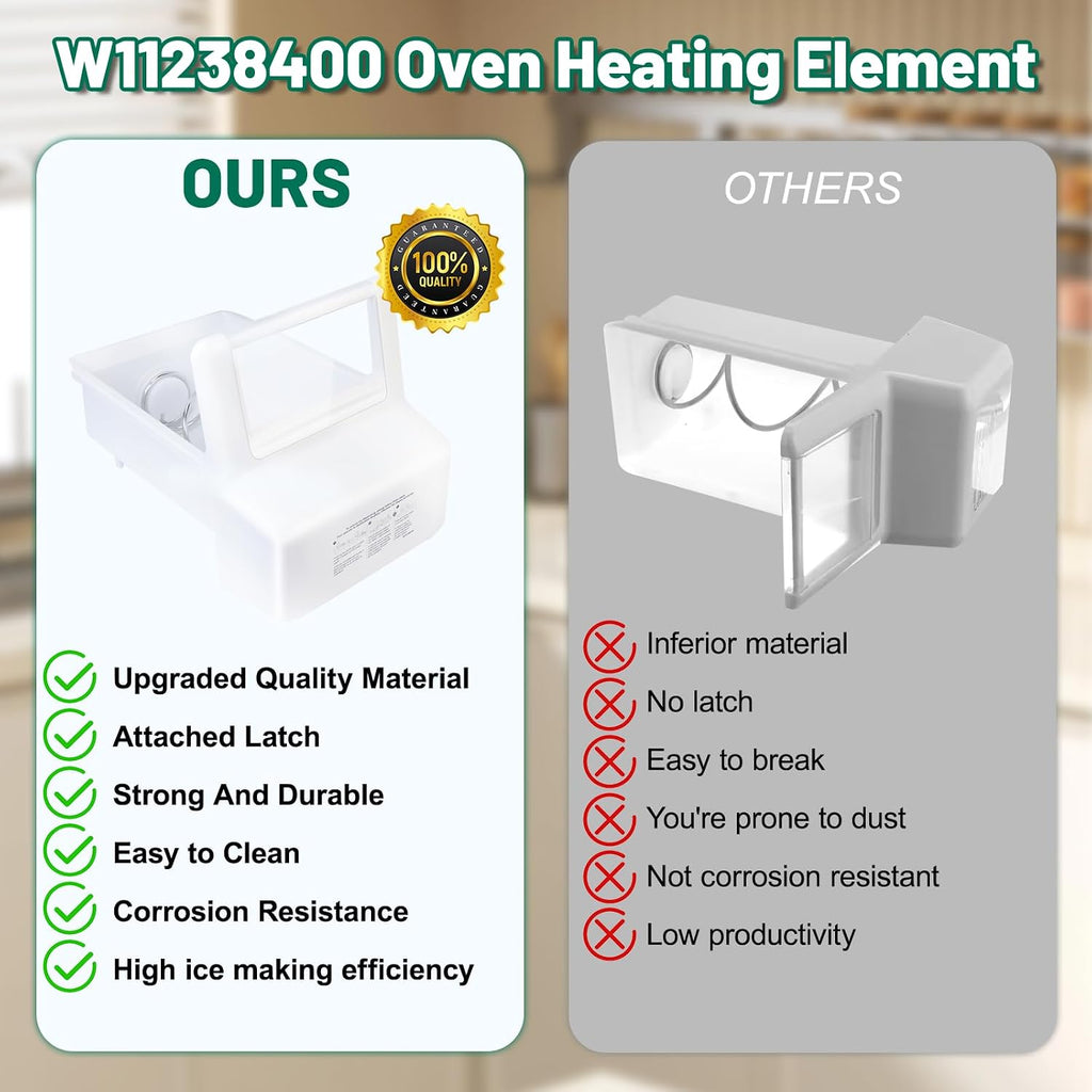 Upgraded WPW10558423 W10558423 Refrigerator Ice Bucket Replacement Compatible with Whirlpool Ice Maker Tray WRS315SDHZ, WRS325FDAM04, WRS325FDAM02, WRS315SDHM08 Parts for Whirlpool Fridge Ice Bin Tray