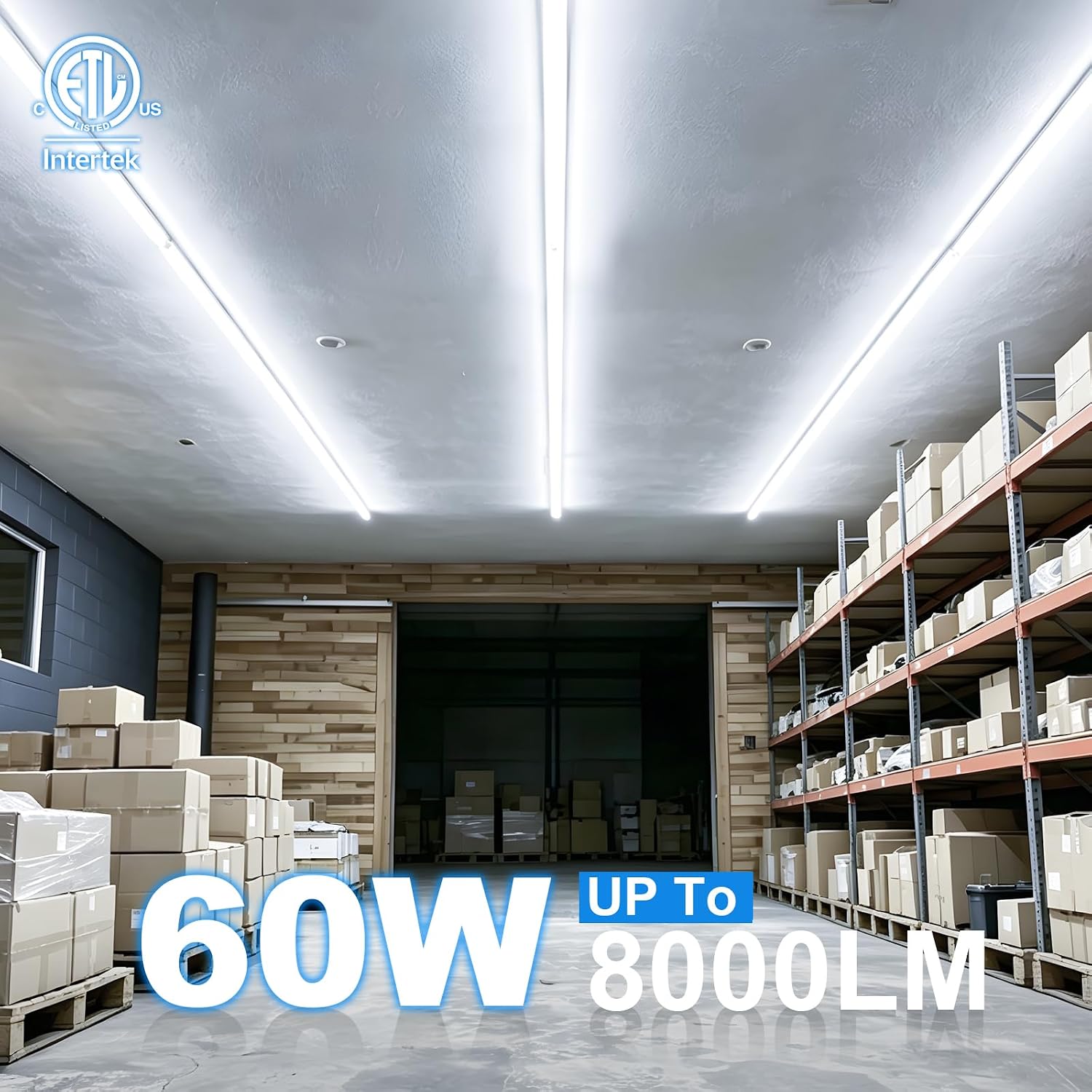 SHOPLED (25 Pack) 6FT LED Shop Light, 60W 8000LM 6000K Cool White, V Shape, Linkable Ceiling Lights T8 LED Tube Light Fixture, Shop Lights for Garage, Warehouse, Basement