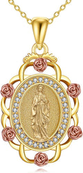 Sterling Silver St Michael/St Christopher/St Barbara/St Jude/St Dymphna/Virgin Mary Necklace Patron Saint Pendant Amulet Medal Religion Jewelry Gifts for Men Women