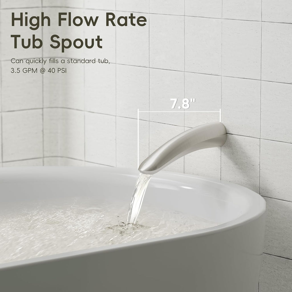 Gabrylly Bathtub Shower System, Shower Faucet Set with Tub Spout, High Pressure 10' Rain Shower head with Handheld Spray, Shower Fixtures with Pressure Balance Shower Valve, Brushed Nickel