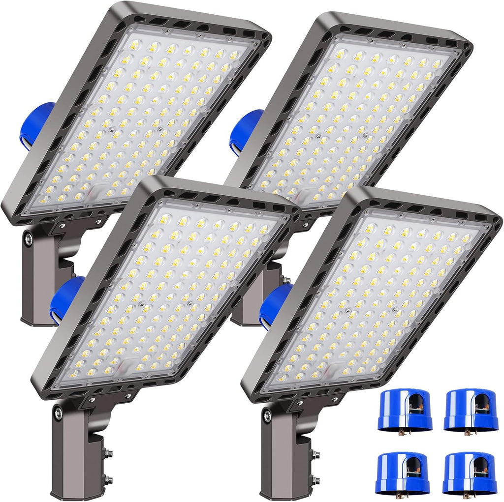 240W Parking Lot Light 36000LM 5000K Dusk to Dawn Pole Mount 3Pack | IP65 Watreproof, 180° Adjustable Bracket 100-277V Commercial LED Shoebox Light for Warehouse, Barn, Driveway