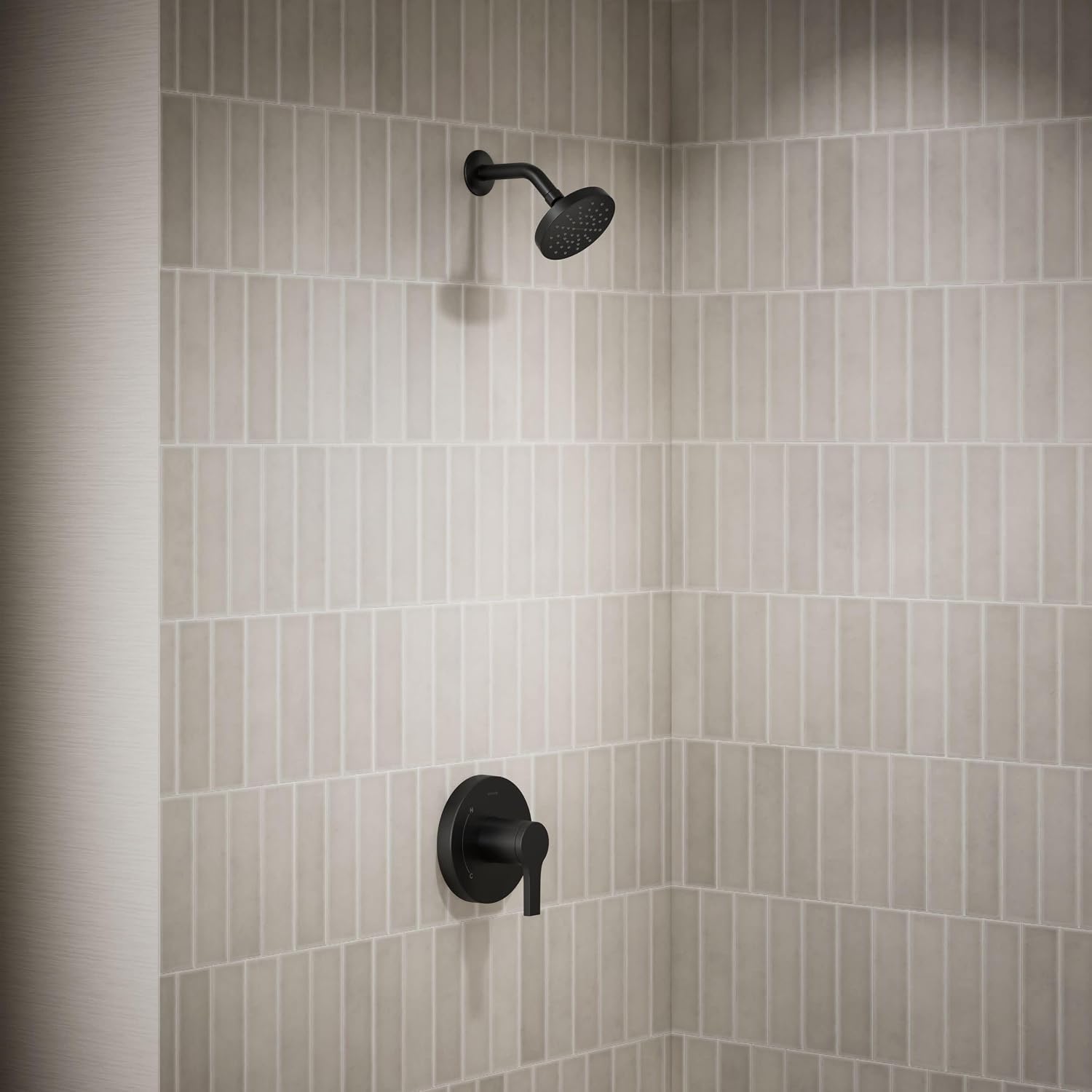KOHLER TS35321-4G-BL, Elate Rite-Temp Shower Trim with Single Function 1.75 GPM Showerhead, Matte Black, Modern Shower Fixture, Water-Saving Design