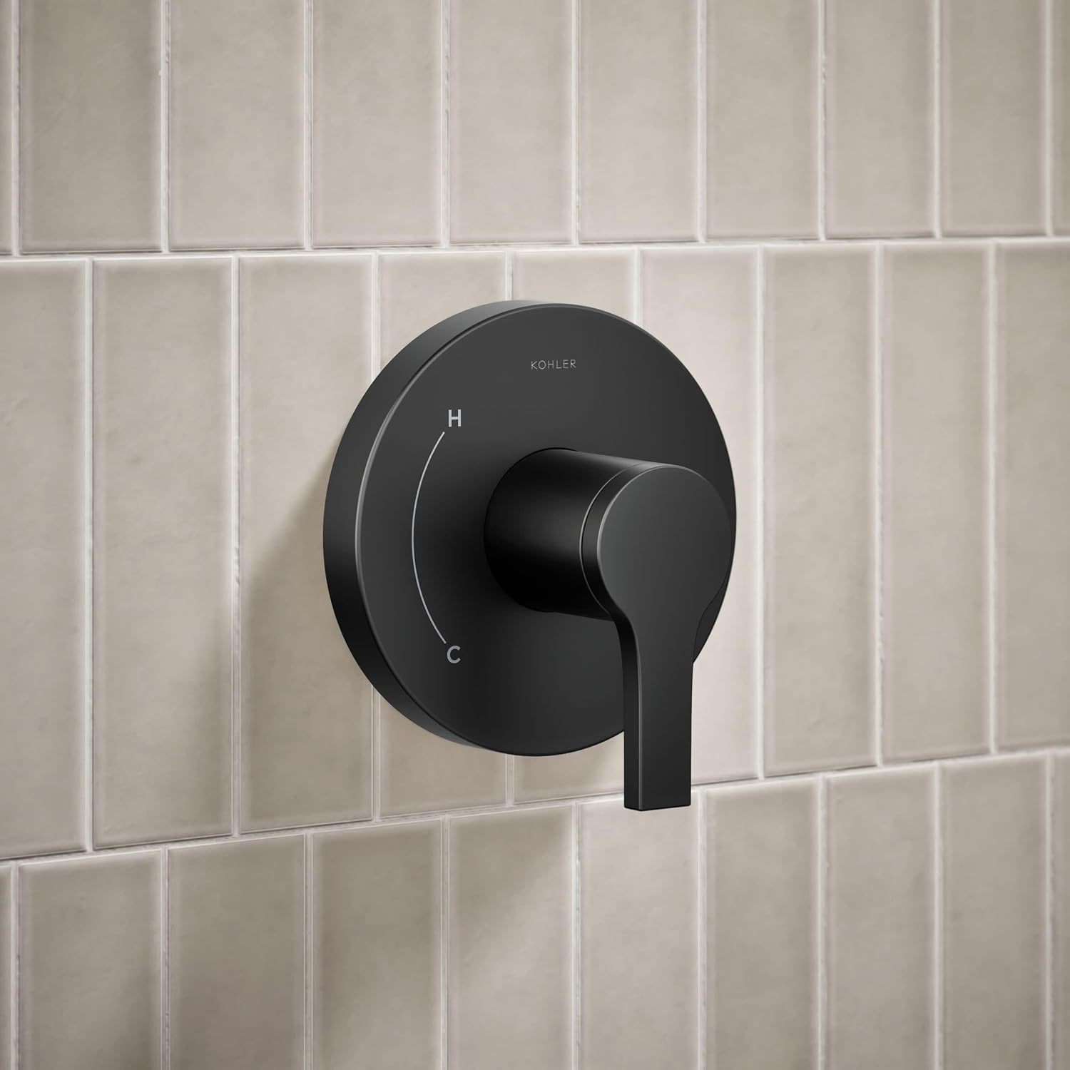 KOHLER TS35321-4G-BL, Elate Rite-Temp Shower Trim with Single Function 1.75 GPM Showerhead, Matte Black, Modern Shower Fixture, Water-Saving Design