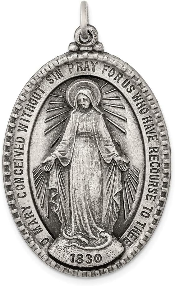 Sterling Silver Antiqued Miraculous Medal
