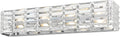 JONATHAN Y 24.25' Chrome Modern Crystal Vanity Light, LED Bathroom Wall Sconce, 3-Light Fixture for Mirror, Glam Lighting with Clear Crystal Shade, Art Deco Makeup Wall Lamp (JYL7540A)