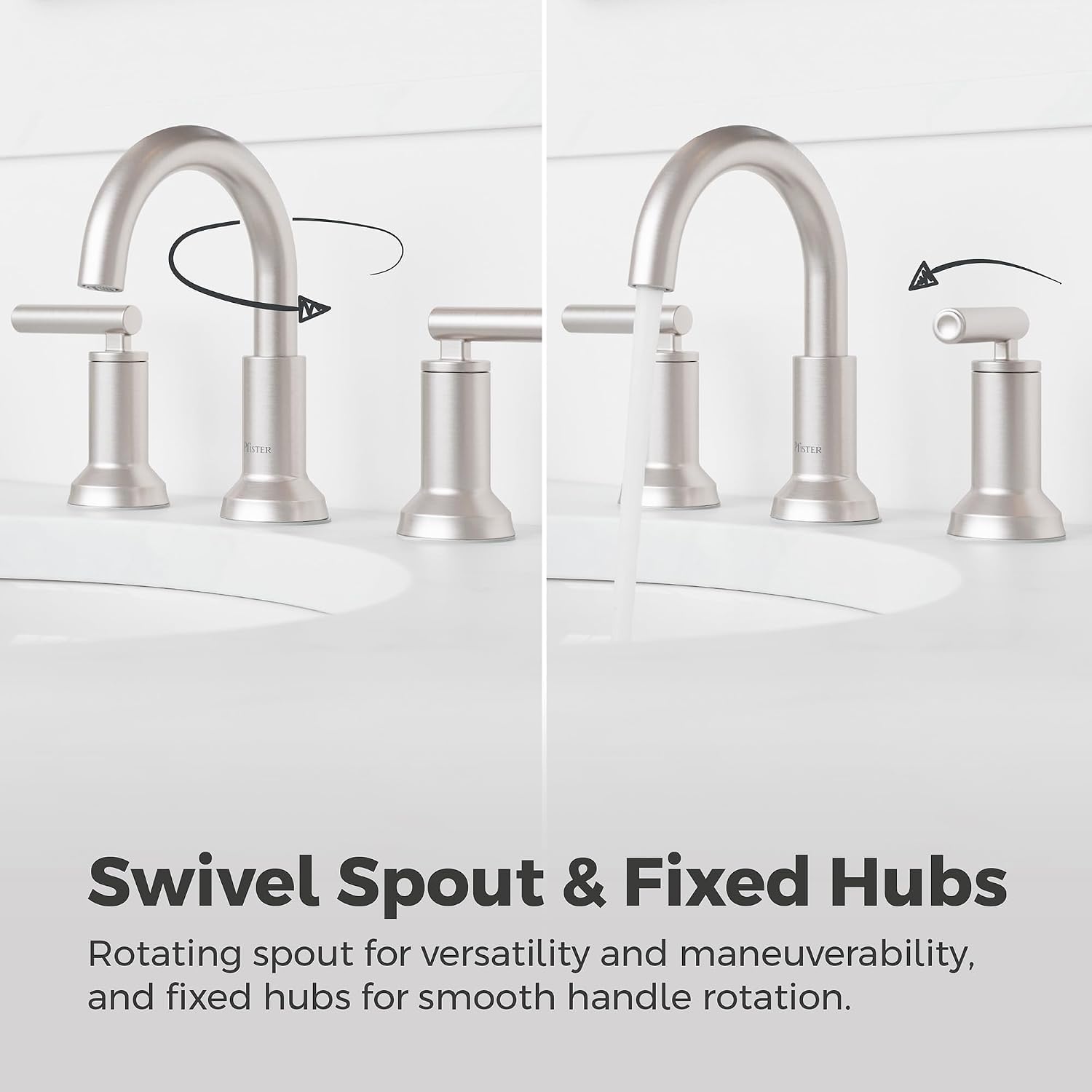 Pfister Capistrano Bathroom Sink Faucet, 8-Inch Widespread, 2-Handle, 3-Hole, NSF Certified, Spot Defense Brushed Nickel Finish, LF049CSOGS | (Pack of 3)