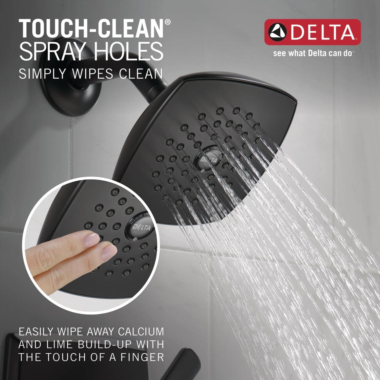 Delta Ashlyn 14 Series Shower Faucet Set, Matte Black Shower Head and Handle Set, Valve Trim Kit, Matte Black T14264-BL (Valve Not Included)