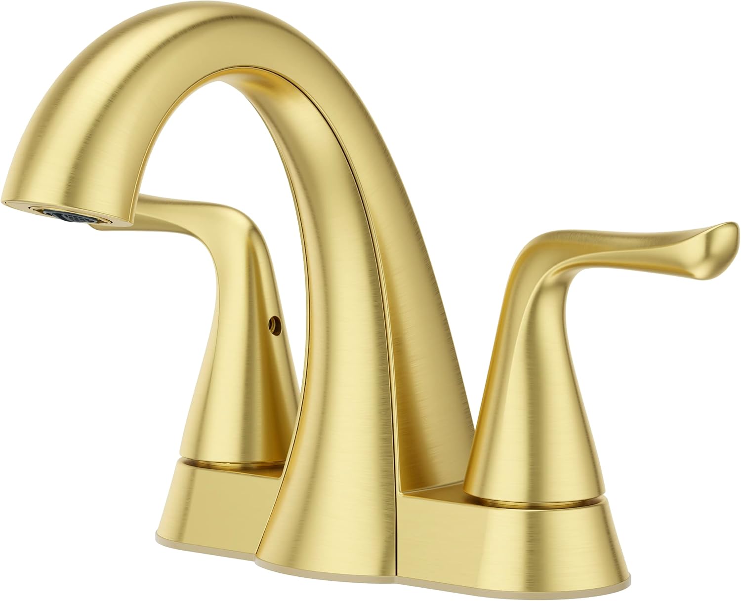 Pfister Willa Bathroom Sink Faucet 4 inch Centerset 2-Handle 3-Hole Vanity Faucet NSF Certified Brushed Gold Finish with Push & Seal Drain and TiteSeal Mounting Technology LF048MALBG