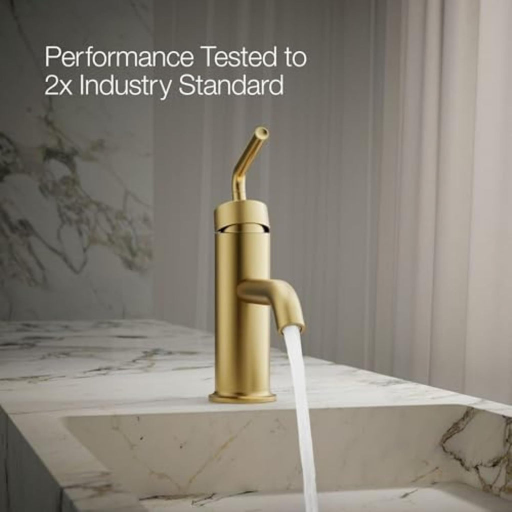 Kohler 14402-4A-2MB Purist® Single-Handle Bathroom Sink Faucet with Straight Lever Handle, 1.2 gpm, Vibrant Brushed Moderne Brass