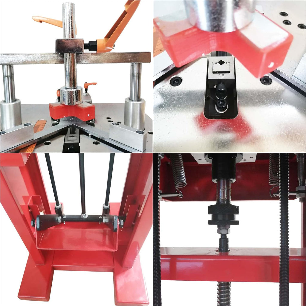 Yokoma Manual Picture Frame Joiner with Foot Crank Vertical Framing Tool 7/10/12/15mm V-Nails Hardware Joining Frame Wood Corner with Four Nail Heads