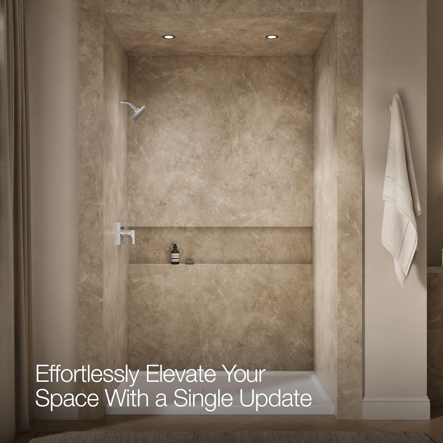 Kohler TS99764-4-CP Honesty Shower Trim-Lever Rite-Temp Valve Handle and 2.0 Gpm Showerhead, Polished Chrome