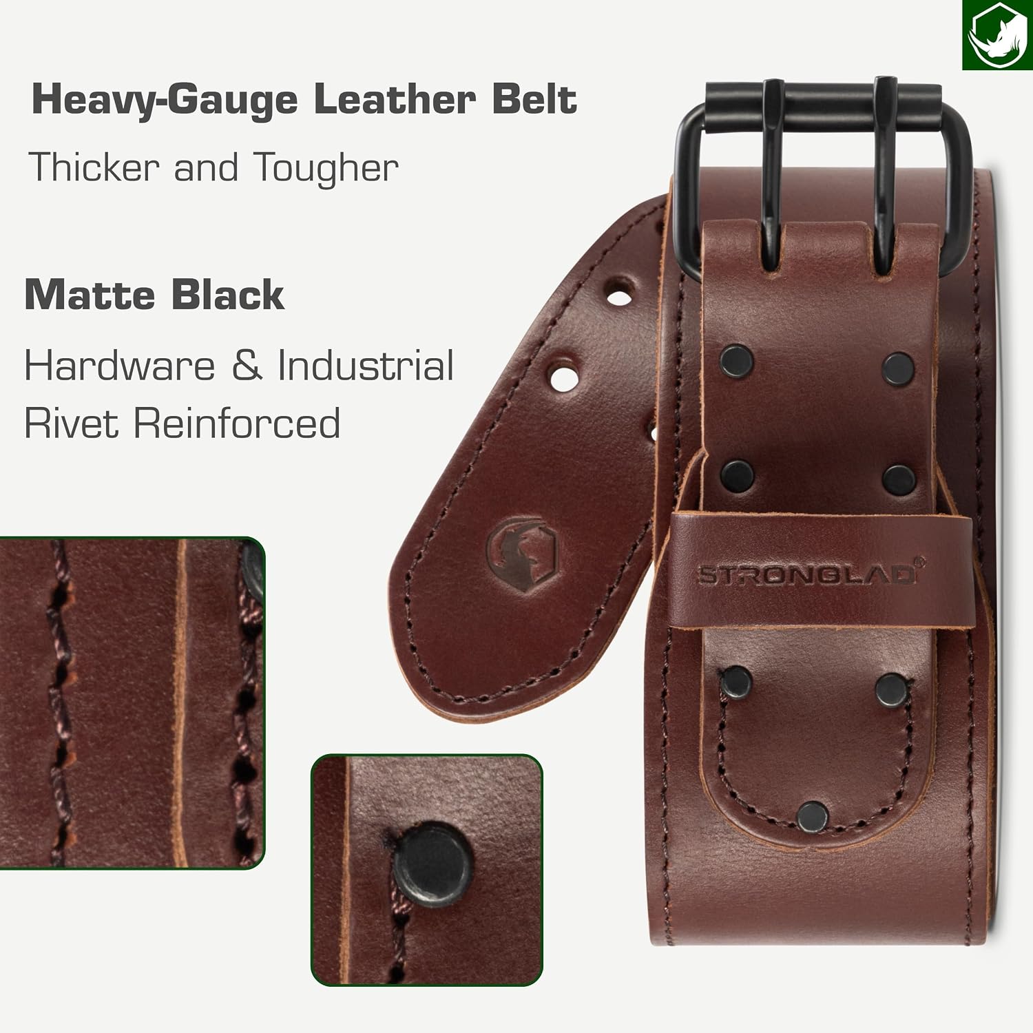 STRONGLAD Framing Tool Belt - 21-Pocket Full-Grain Oil-Tanned Leather Carpenter Tool Bags, Construction Tool Belt with Hammer Holder