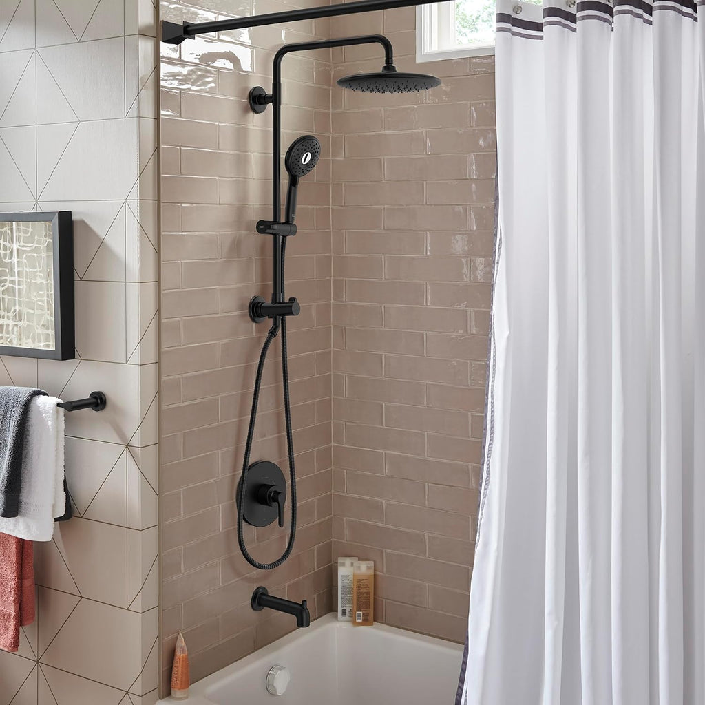American Standard 1029072430 Spectra Versa 24-Inch 4-Function Retrofit Shower System with Rain Shower Head with Handheld Sprayer, 1.8 GPM, Matte Black