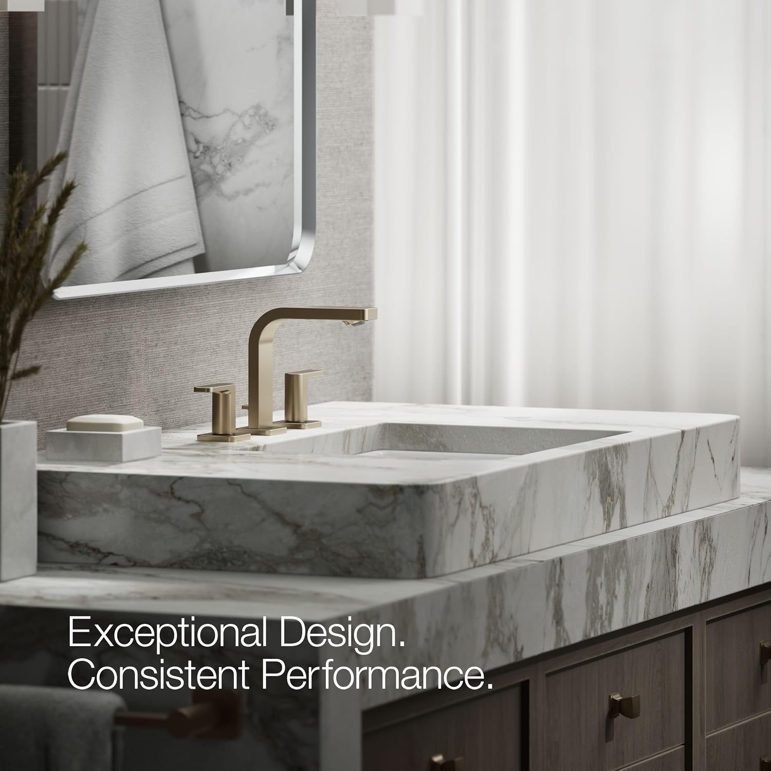 Kohler 23484-4-BV Parallel® Widespread Bathroom Sink Faucet, 1.2 gpm, Vibrant Brushed Bronze