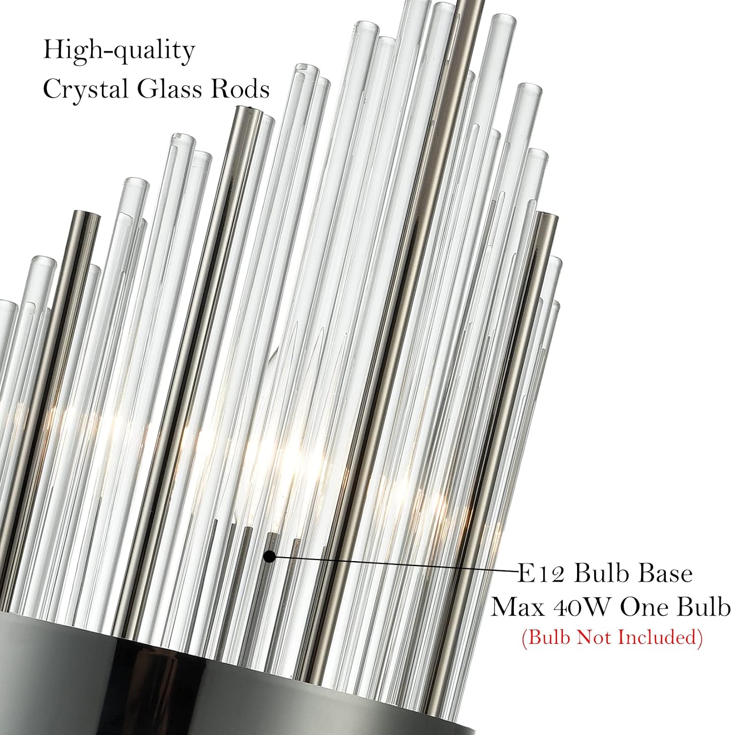 SAMTEEN Modern 2-Light Crystal Wall Sconces Set of Two Black Glass Bathroom Wall Light Fixtures Luxury Crystal Sconces Wall Decor for Bedroom Hallway Entryway