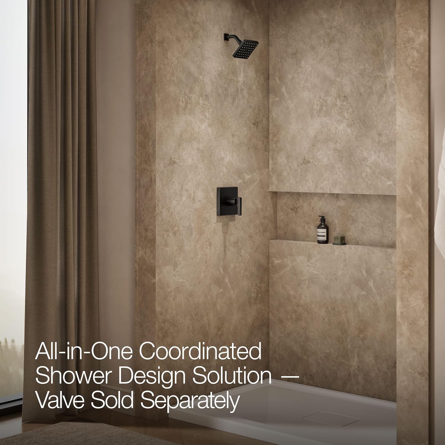 KOHLER TS99764-4-BL Honesty Rite-Temp shower trim with 2.5 gpm showerhead and lever handle, Matte Black