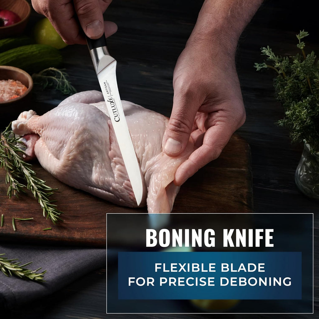 Cutluxe Butcher Knife Set – BBQ Brisket, Breaking & Boning Knife – Slicing Carving Knife Set for Meat Cutting, Ultra Sharp German Steel, Full Tang, Ergonomic Handles, Grilling Gifts for Men