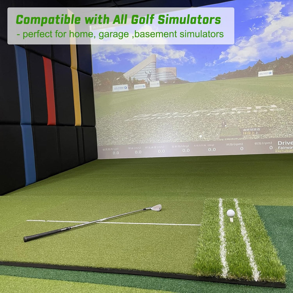 DCQ Real Feel Golf Hitting Mat, 6x4ft & 5x4ft Golf Mat, Approach Angle Training, Practice Outdoor & Indoor, Driving Chipping Putting, Golf Turf Mat, Simulator Mat