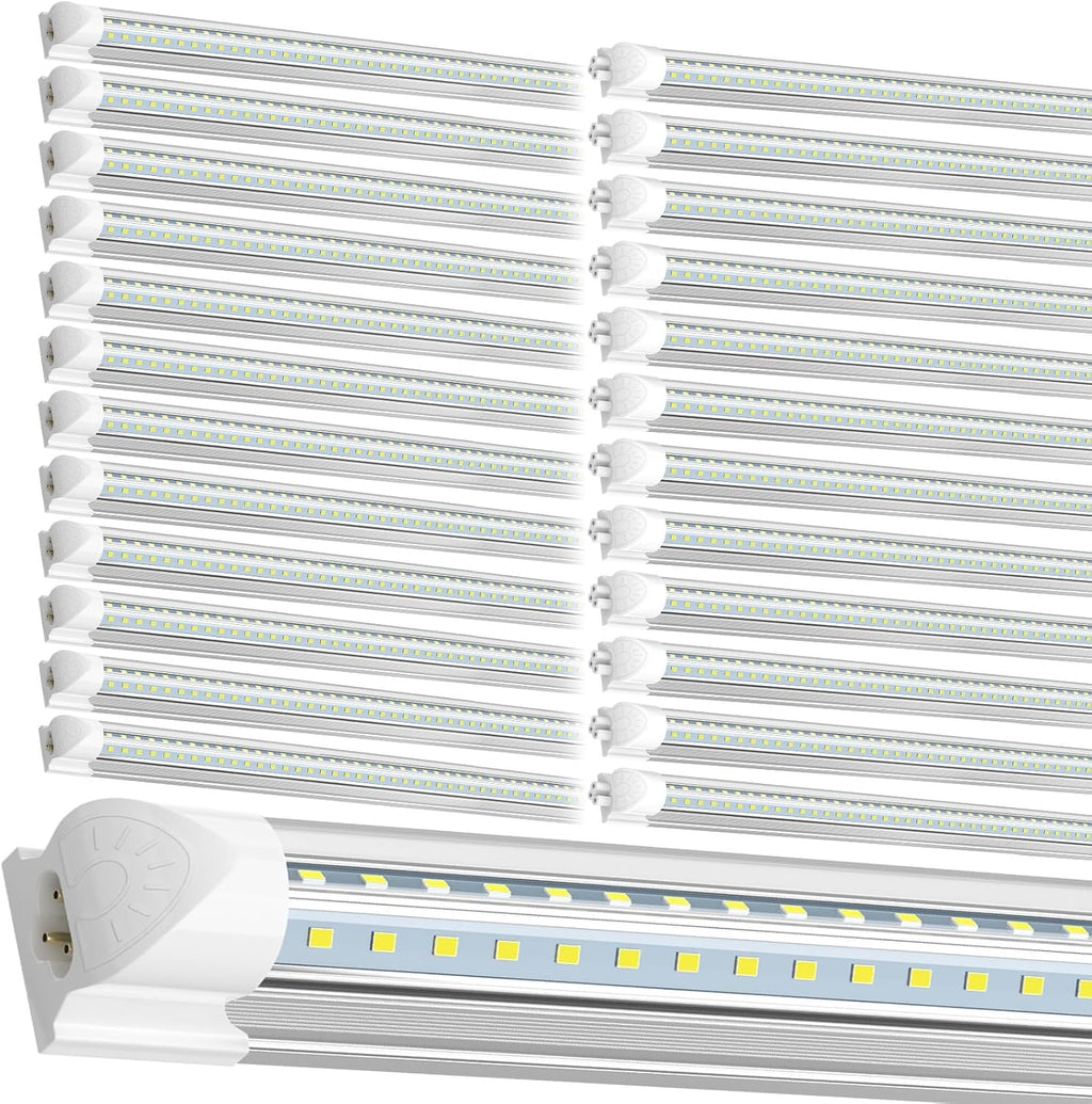 SHOPLED 4FT LED Shop Light (25-Pack), 45W, 6300LM, 6000K Cool White, V Shape LED Tube Lights, T8 Integrated Fixture for Ceiling, Workshop, Garage, Basement, Warehouse, Linkable, ETL Listed