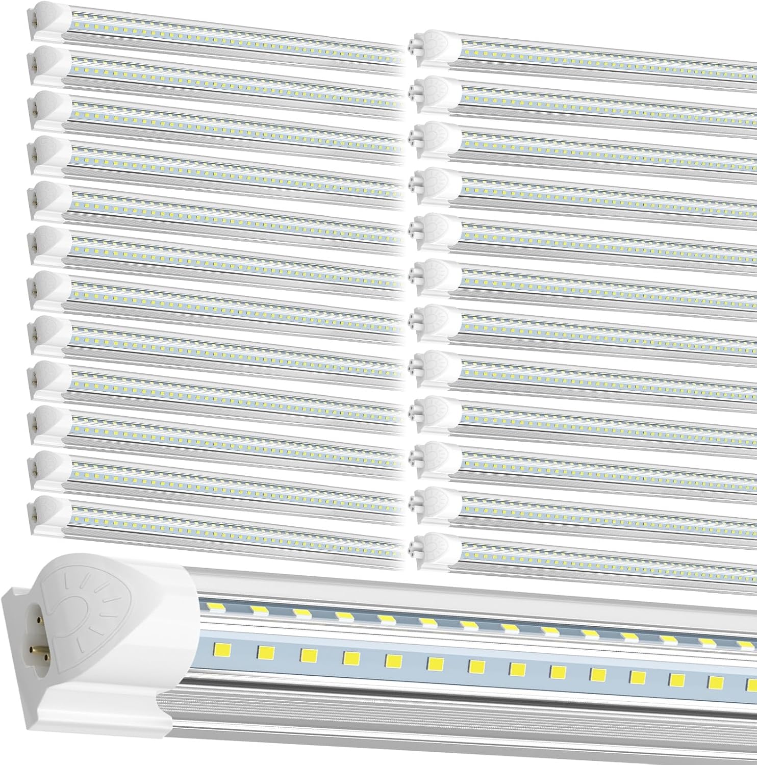 SHOPLED 4FT LED Shop Light (25-Pack), 45W, 6300LM, 6000K Cool White, V Shape LED Tube Lights, T8 Integrated Fixture for Ceiling, Workshop, Garage, Basement, Warehouse, Linkable, ETL Listed