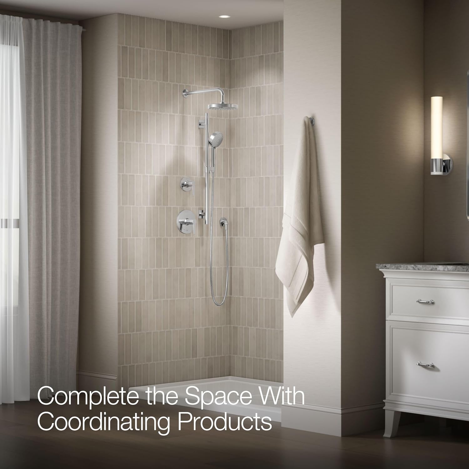 KOHLER 26914-Y-CP Awaken Showering Kit, 2.5 GPM, Three Spray Experiences, Wide Coverage, Intense Drenching & Targeted, Polished Chrome