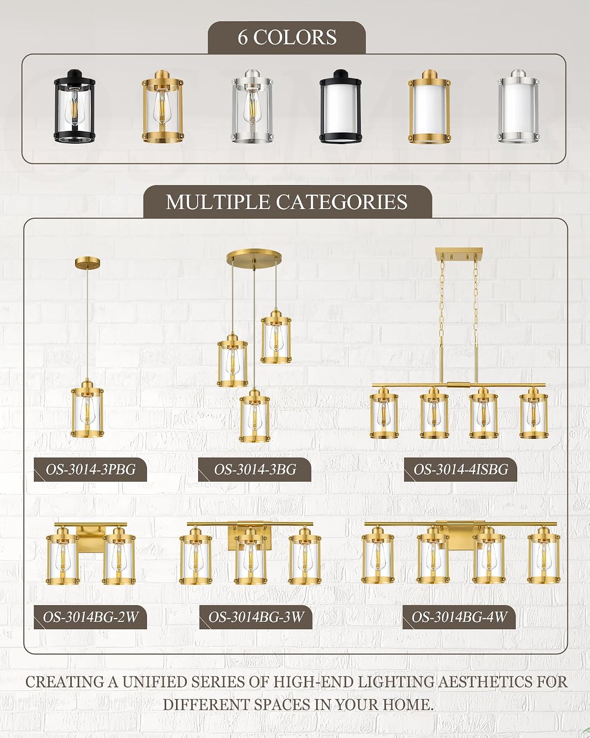 5-Light Brushed Gold Bathroom Light Fixtures Over Mirror with Clear Glass and Metal Cage Shade, 38' UL-Listed Modern Farmhouse Wall Sconce for Bath, Hardwire E26, OS-3014BG-5W