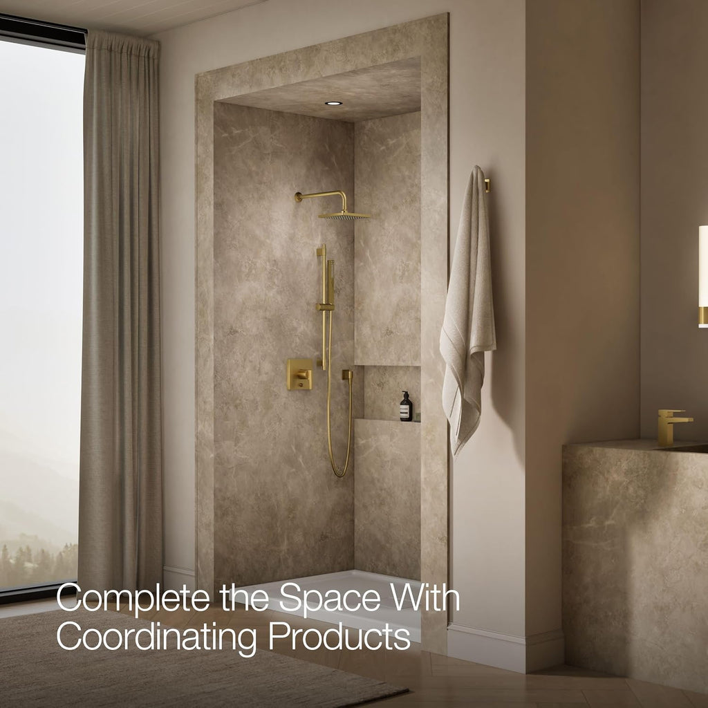 Kohler K-26273-Y-2MB Honesty Shower Kit with Showerhead, Handshower, and Trim, 2.5 gpm, Vibrant Brushed Moderne Brass