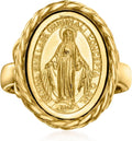Ross-Simons Italian 18kt Gold Over Sterling Miraculous Medal Frame Ring