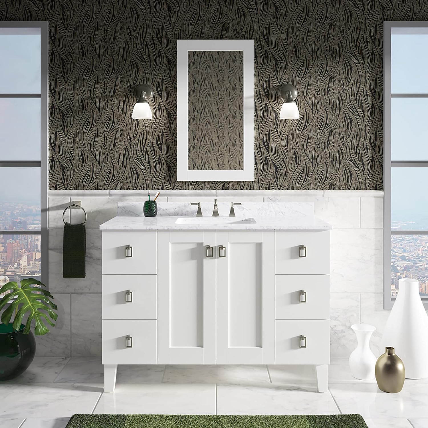 Kohler Devonshire Bathroom Vanity Light Fixture, Wall Sconce Lighting, Position Facing Up or Down, UL Listed, 1 Light, Brushed Nickel