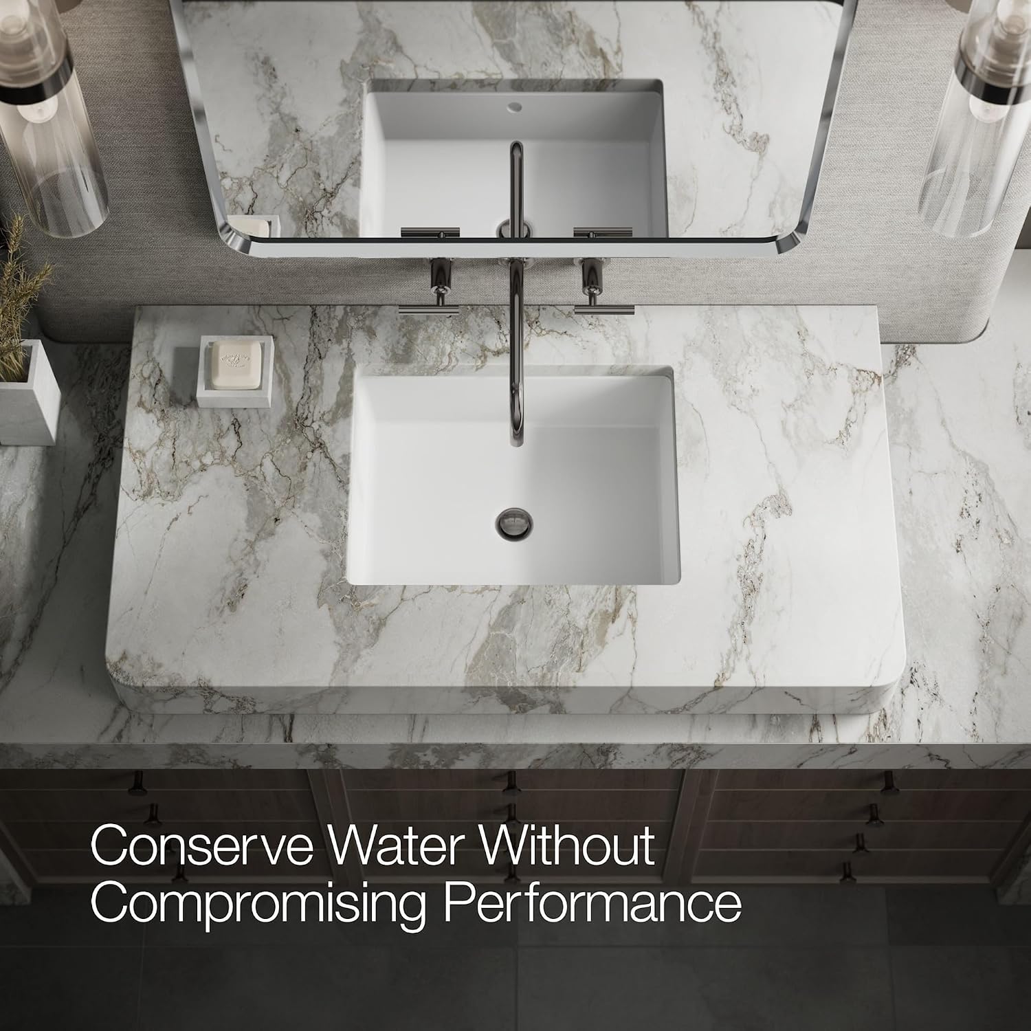 Kohler K-T14414-4-CP Purist Wall Mount 9' Bathroom Faucet Trim with Lever Handle