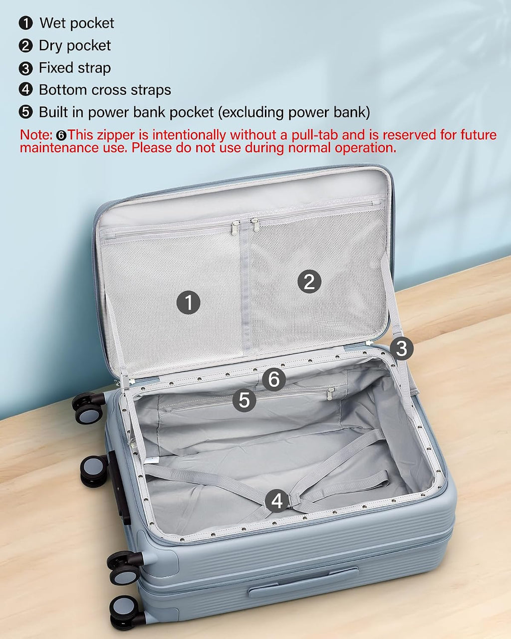 Hanke Large Expandable 28 Inch Luggage with Spinner Wheels Top Opening Travel Luggage Hard Shell Rolling Suitcases Lightweight Checked Luggage with Cup Holder(Grey)