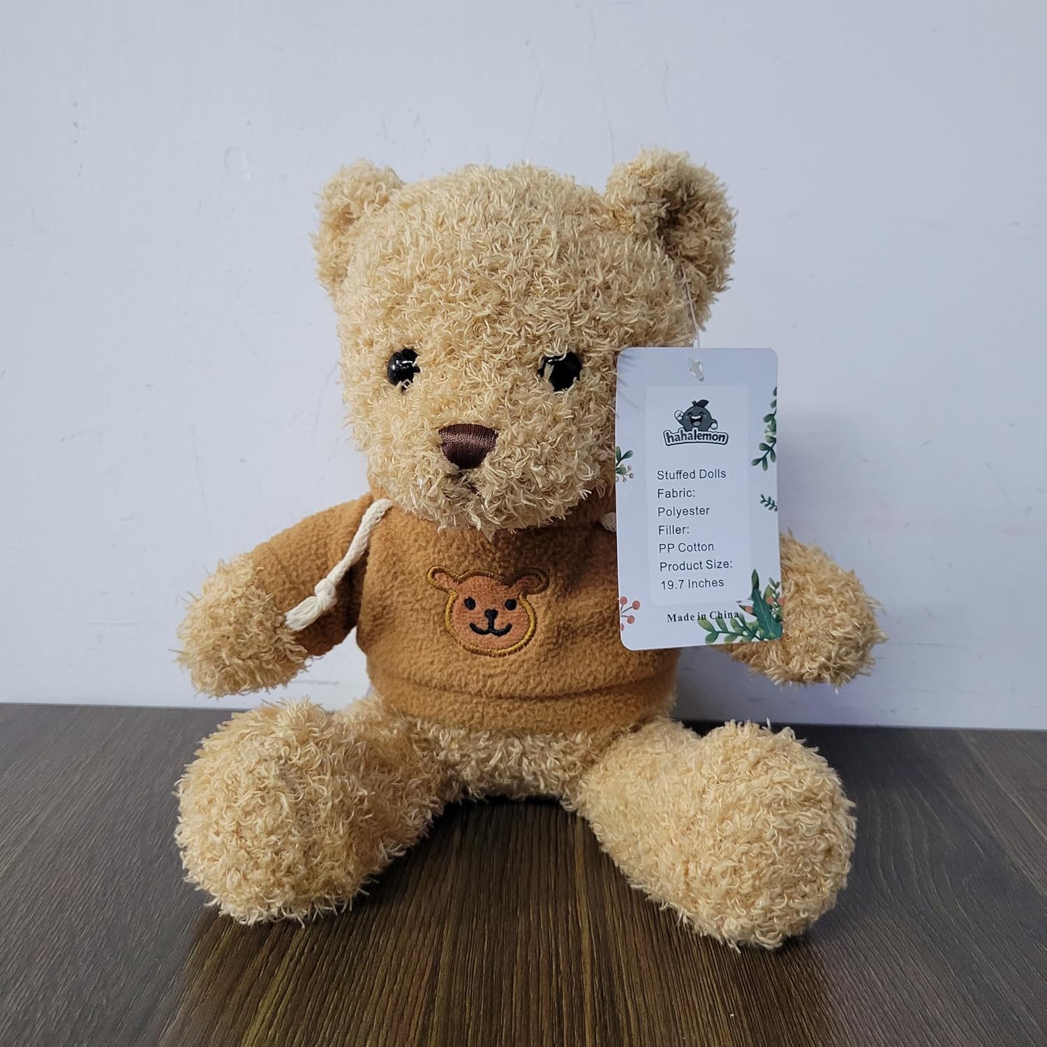 hahalemon Plush Teddy Bear Home Decor Ornament with Hoodie, Bedroom & Gift Use, 19.7 Inches