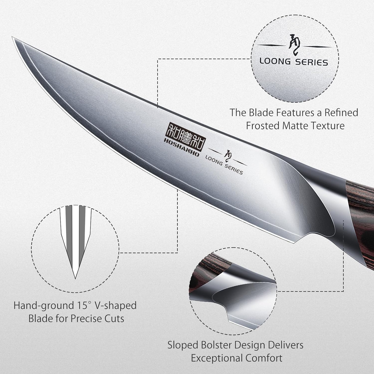 HOSHANHO Steak Knives Set of 6, Ultra Sharp 4.5 Inch Professional Non Serrated Steak Knife Set, Japanese High Carbon Steel Kitchen Steak Knives with Ergonomic Handle