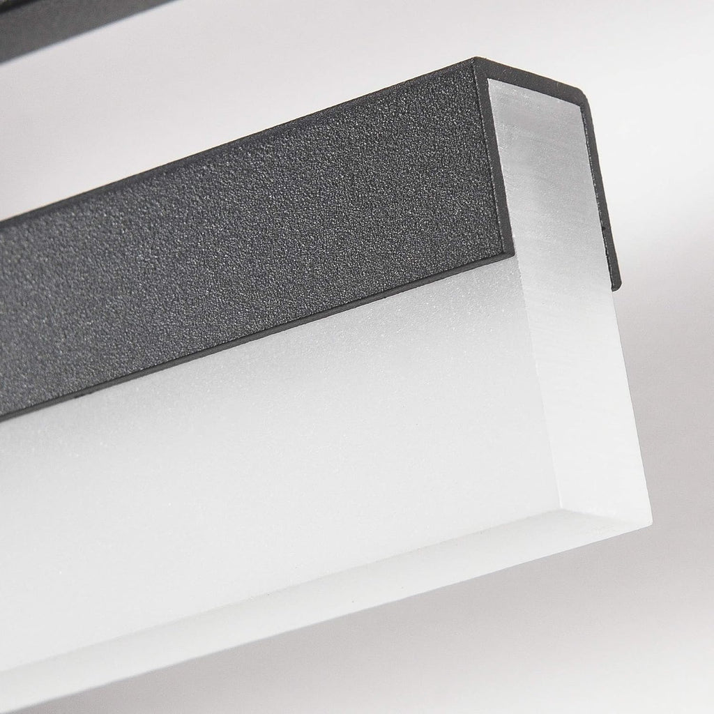 PRESDE 48 Inch Bathroom Light Fixtures Black Vanity Light Bar LED Modern Bath Lighting Over Mirror Dimmable