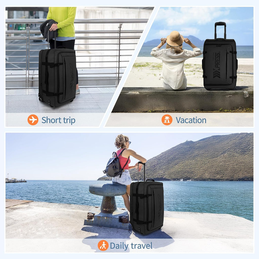 30'' Expandable Rolling Duffle Bag with Wheels,Expandable For Up to 15% More Space,Rolling Duffle Bag w/Handle,Carry on Luggage Travel Duffle Bags for Man Women#Black