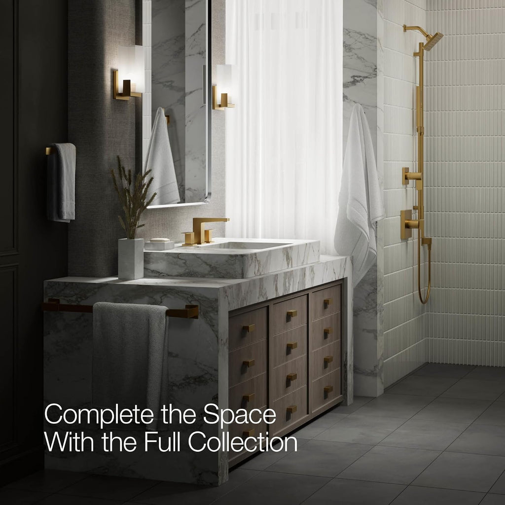 Kohler K-36786-4-2MB Honesty® Widespread Bathroom Sink Faucet, Bathroom Faucets, 1.2 GPM, Vibrant Brushed Moderne Brass