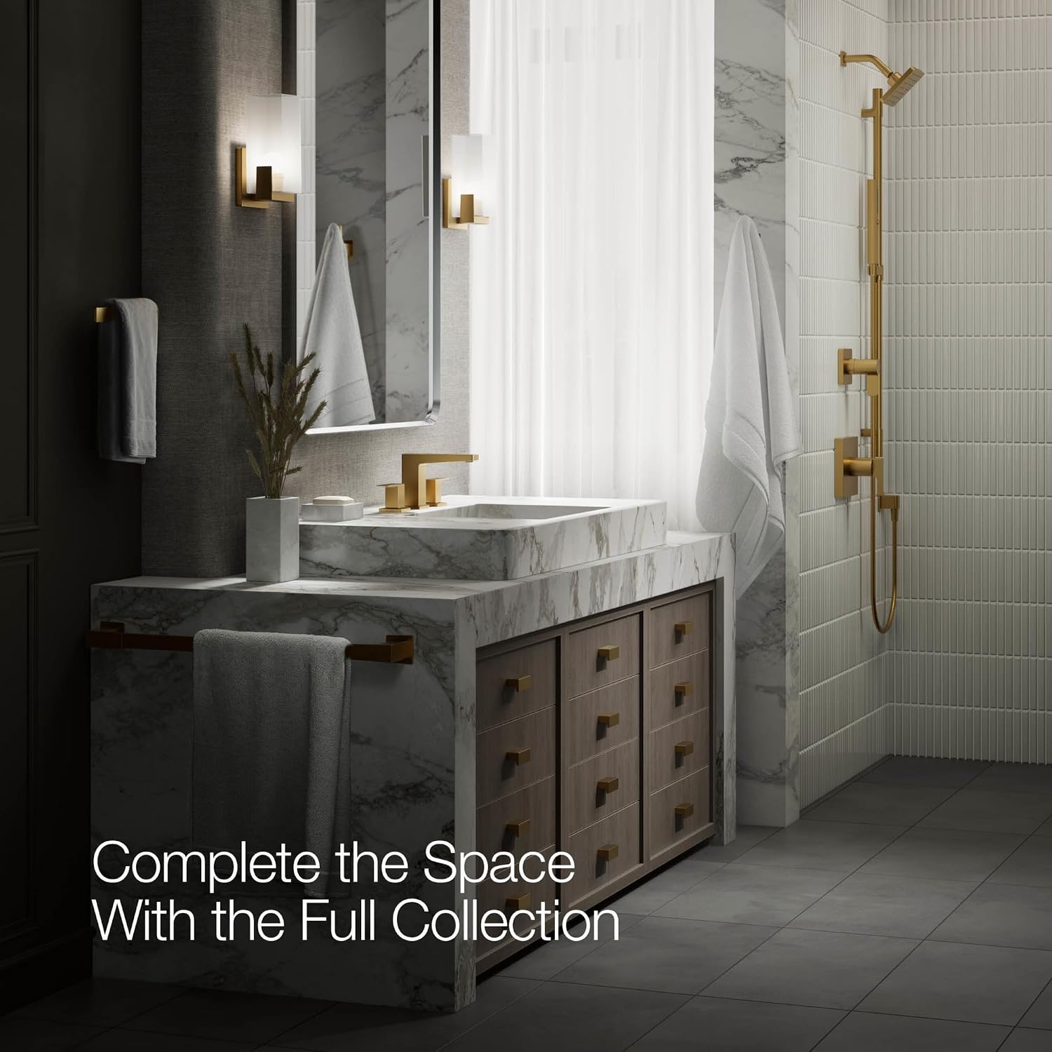 Kohler K-36786-4-2MB Honesty® Widespread Bathroom Sink Faucet, Bathroom Faucets, 1.2 GPM, Vibrant Brushed Moderne Brass