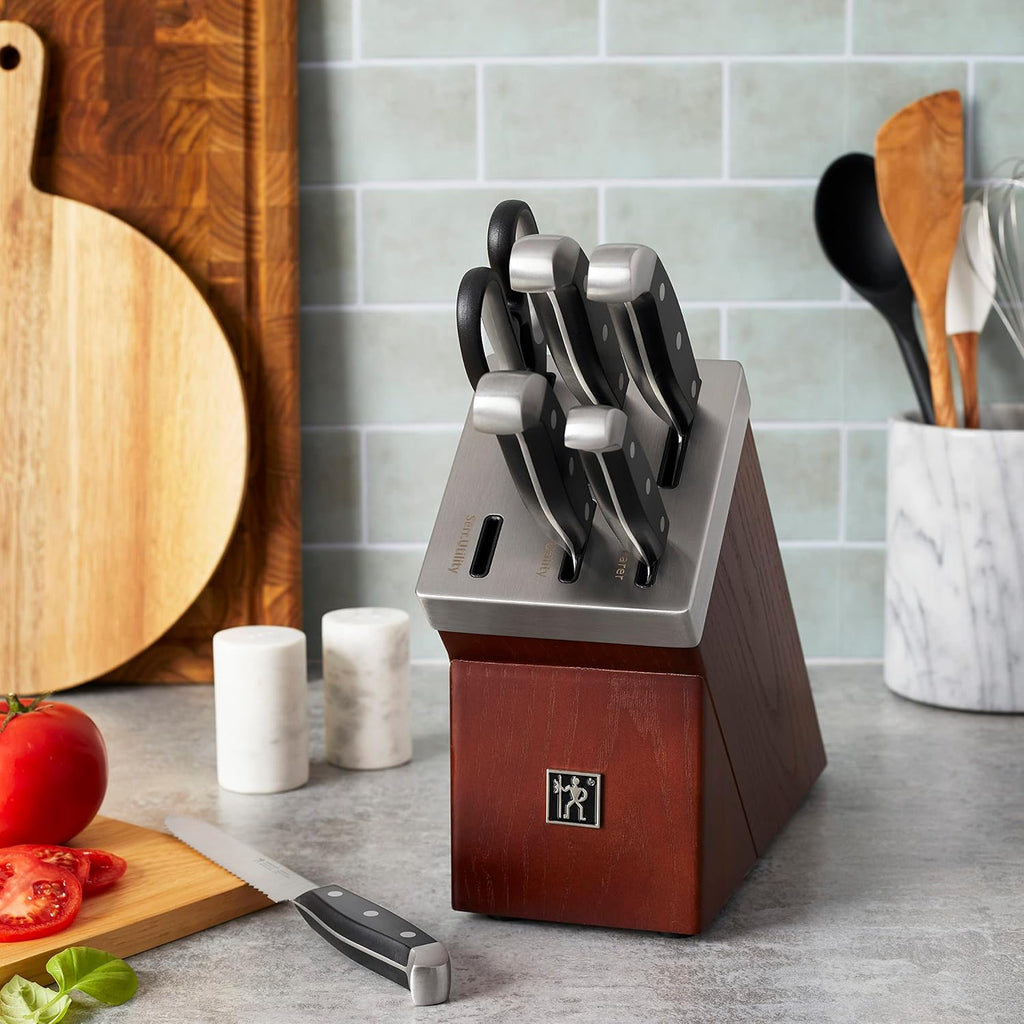 HENCKELS Statement 7-Pc Self-Sharpening Knife Block Set - German Stainless Steel, Built-in Sharpener, Lightweight Handles