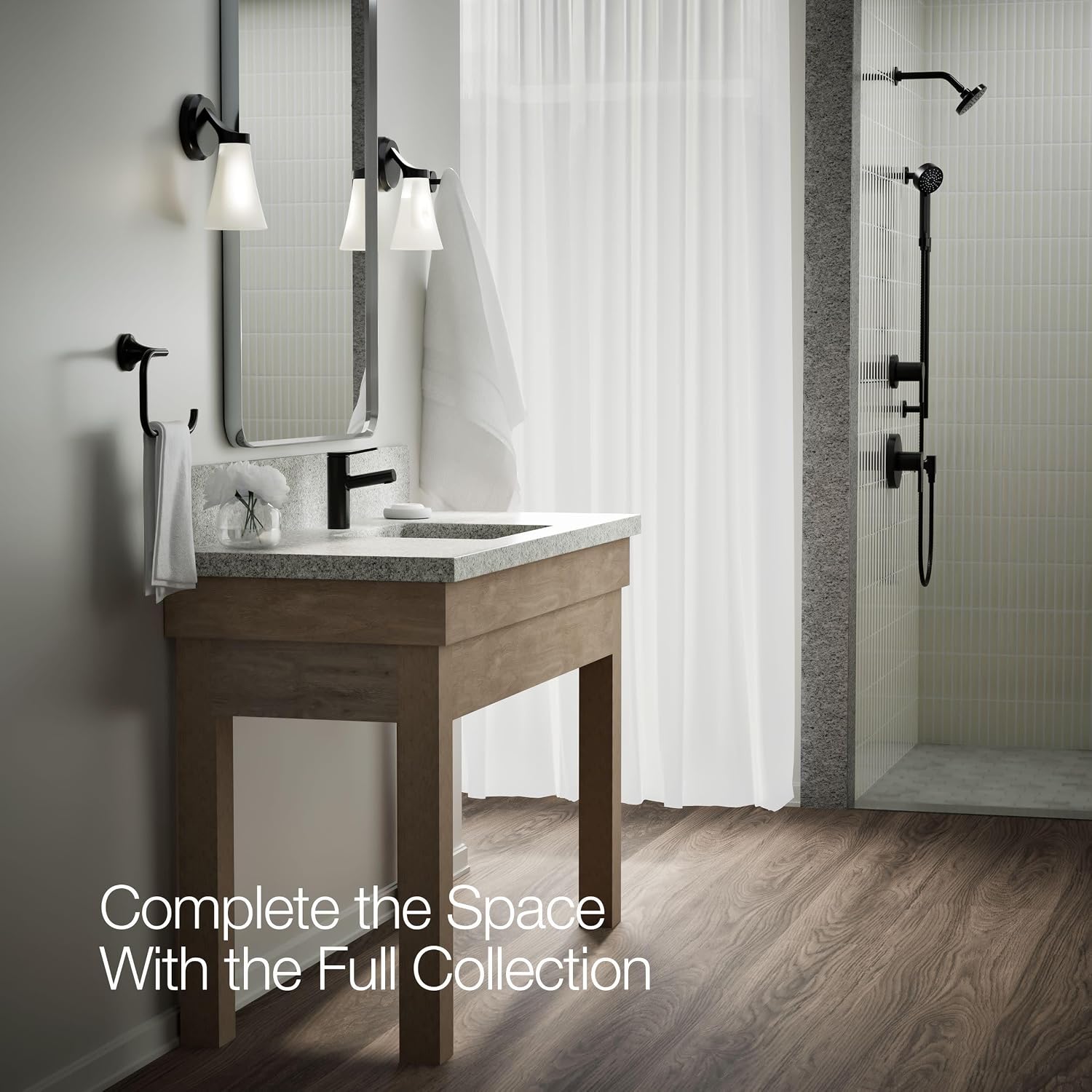 KOHLER K-35048-4N-BL Elate® Single-Handle Bathroom Sink Faucet, Single-Handle Bathroom Sink Faucets, 0.5 GPM, Matte Black